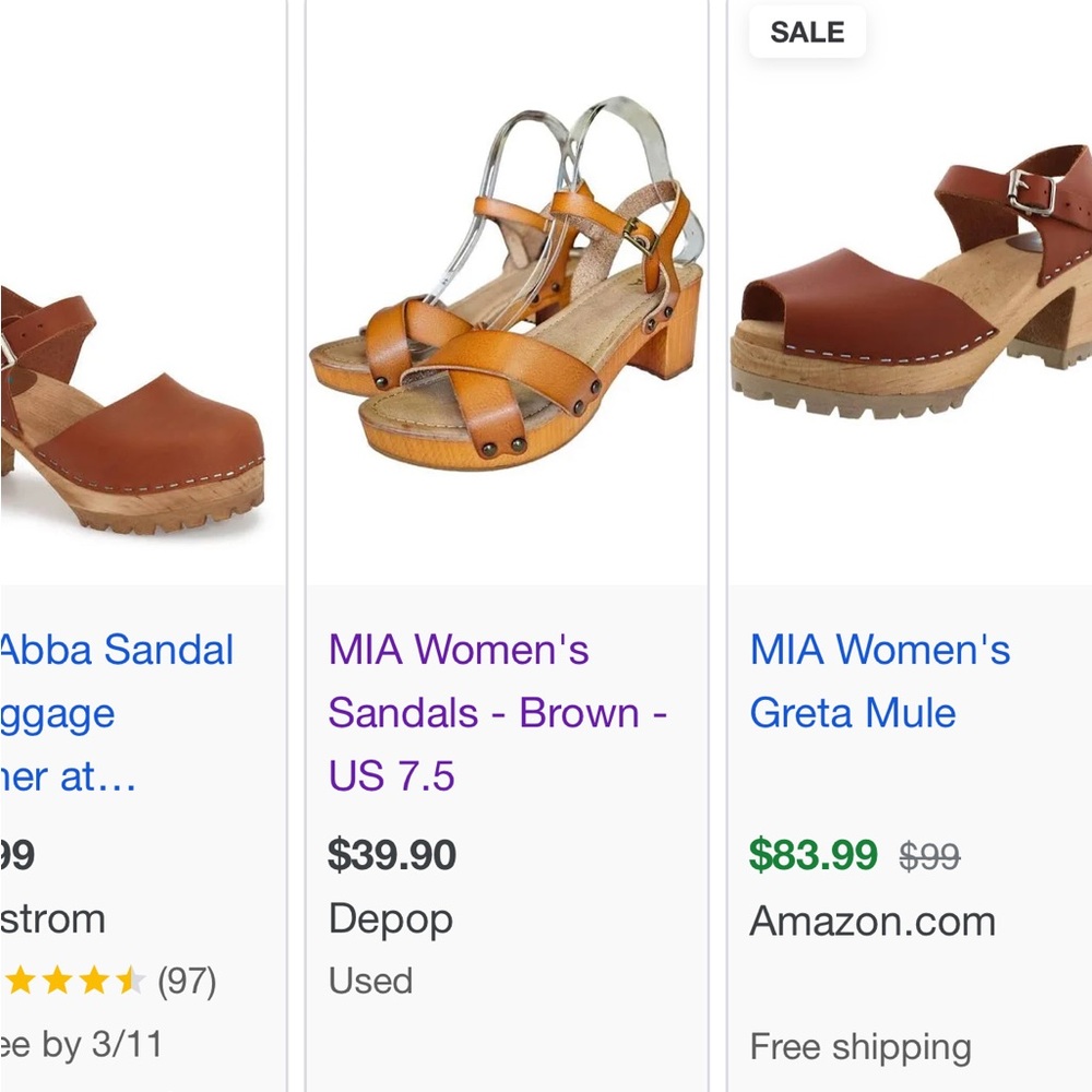 Mia platform Jullia brown vegan clog wood sandals 7 1/2